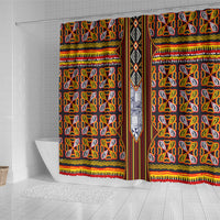 Cameroon Toghu Shower Curtain Vibrant Bamenda Tribal - Authentic African Folk Art