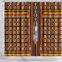 Cameroon Toghu Shower Curtain Vibrant Bamenda Tribal - Authentic African Folk Art