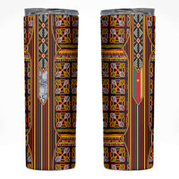 Cameroon Toghu Skinny Tumbler Vibrant Bamenda Tribal - Authentic African Folk Art
