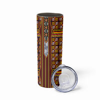 Cameroon Toghu Skinny Tumbler Vibrant Bamenda Tribal - Authentic African Folk Art
