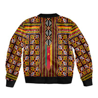 Cameroon Toghu Sleeve Zip Bomber Jacket Vibrant Bamenda Tribal - Authentic African Folk Art