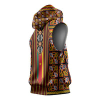 Cameroon Toghu Sleeveless Hoodie Vibrant Bamenda Tribal - Authentic African Folk Art