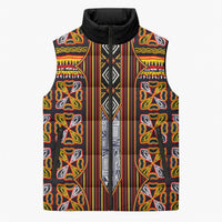 Cameroon Toghu Sleeveless Puffer Jacket Vibrant Bamenda Tribal - Authentic African Folk Art
