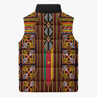 Cameroon Toghu Sleeveless Puffer Jacket Vibrant Bamenda Tribal - Authentic African Folk Art