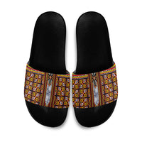 Cameroon Toghu Slide Sandals Vibrant Bamenda Tribal - Authentic African Folk Art