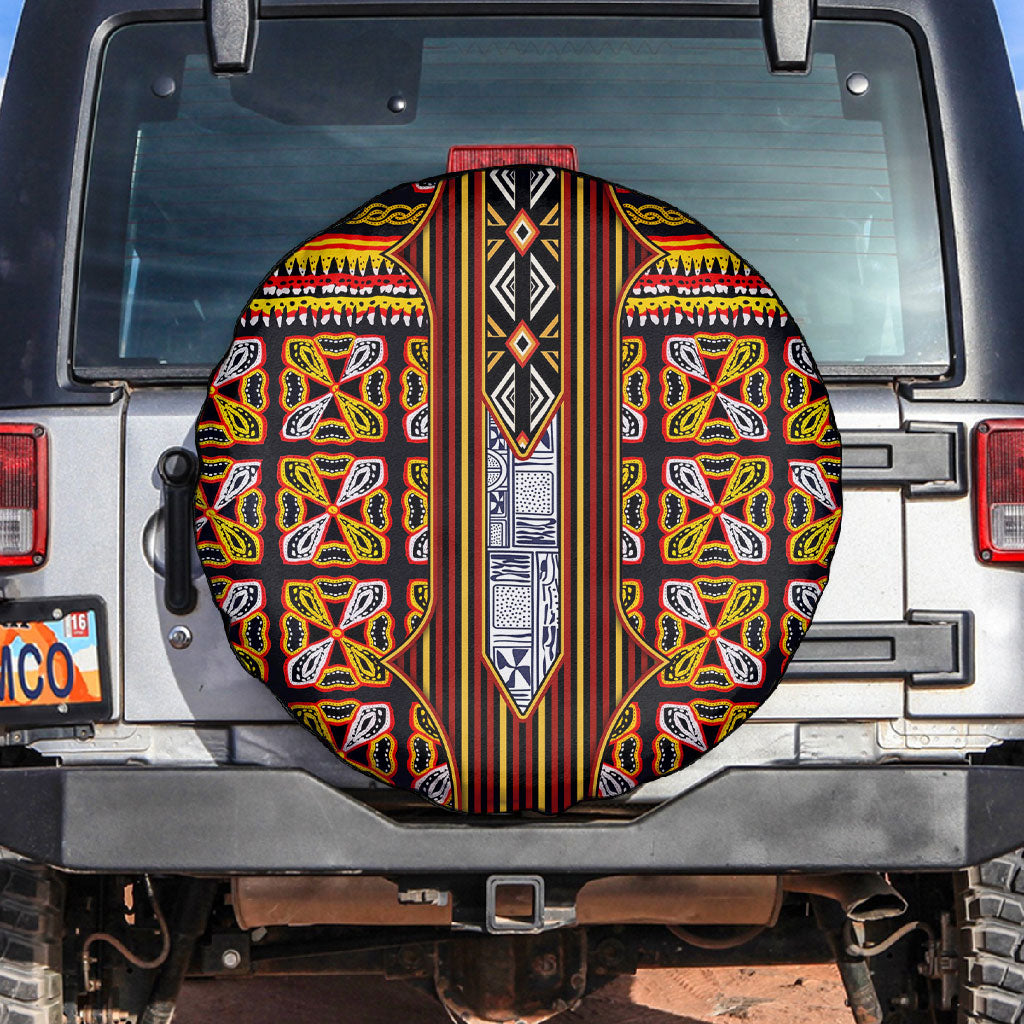 Cameroon Toghu Spare Tire Cover Vibrant Bamenda Tribal - Authentic African Folk Art