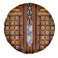 Cameroon Toghu Spare Tire Cover Vibrant Bamenda Tribal - Authentic African Folk Art