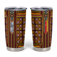 Cameroon Toghu Tumbler Cup Vibrant Bamenda Tribal - Authentic African Folk Art