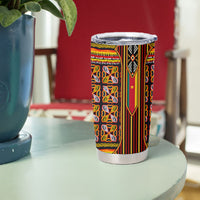 Cameroon Toghu Tumbler Cup Vibrant Bamenda Tribal - Authentic African Folk Art