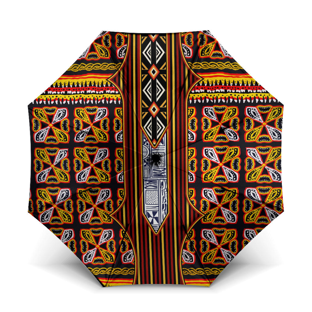 Cameroon Toghu Umbrella Vibrant Bamenda Tribal - Authentic African Folk Art