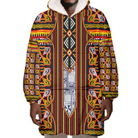 Cameroon Toghu Wearable Blanket Hoodie Vibrant Bamenda Tribal - Authentic African Folk Art