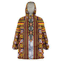 Cameroon Toghu Wearable Blanket Hoodie Vibrant Bamenda Tribal - Authentic African Folk Art