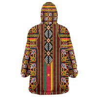 Cameroon Toghu Wearable Blanket Hoodie Vibrant Bamenda Tribal - Authentic African Folk Art
