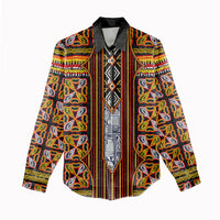 Cameroon Toghu Women Casual Shirt Vibrant Bamenda Tribal - Authentic African Folk Art