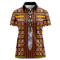 Cameroon Toghu Women Polo Shirt Vibrant Bamenda Tribal - Authentic African Folk Art