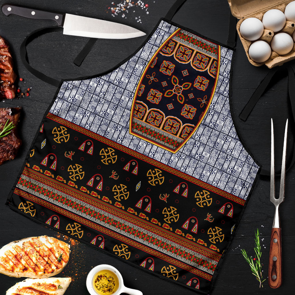 Cameroon Toghu Ethnic Heritage Apron Traditional Bamenda Embroidery Style - African Tribal Motifs