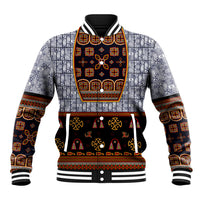 Cameroon Toghu Ethnic Heritage Baseball Jacket Traditional Bamenda Embroidery Style - African Tribal Motifs
