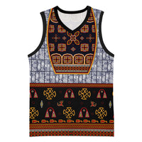 Cameroon Toghu Ethnic Heritage Basketball Jersey Traditional Bamenda Embroidery Style - African Tribal Motifs