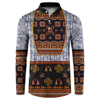 Cameroon Toghu Ethnic Heritage Button Sweatshirt Traditional Bamenda Embroidery Style - African Tribal Motifs