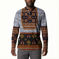 Cameroon Toghu Ethnic Heritage Button Sweatshirt Traditional Bamenda Embroidery Style - African Tribal Motifs