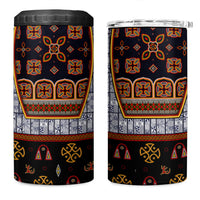 Cameroon Toghu Ethnic Heritage 4 in 1 Can Cooler Tumbler Traditional Bamenda Embroidery Style - African Tribal Motifs