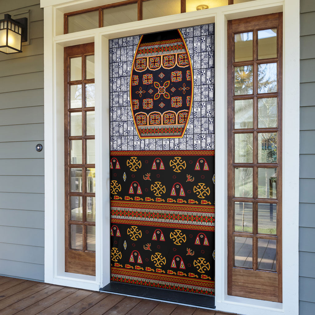 Cameroon Toghu Ethnic Heritage Door Cover Traditional Bamenda Embroidery Style - African Tribal Motifs