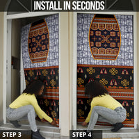 Cameroon Toghu Ethnic Heritage Door Cover Traditional Bamenda Embroidery Style - African Tribal Motifs