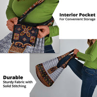 Cameroon Toghu Ethnic Heritage Grocery Bag Traditional Bamenda Embroidery Style - African Tribal Motifs