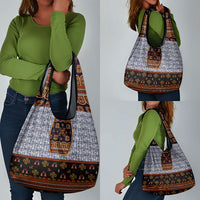 Cameroon Toghu Ethnic Heritage Grocery Bag Traditional Bamenda Embroidery Style - African Tribal Motifs