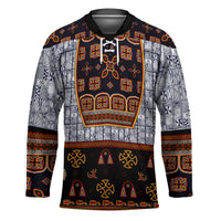 Cameroon Toghu Ethnic Heritage Hockey Jersey Traditional Bamenda Embroidery Style - African Tribal Motifs