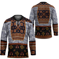 Cameroon Toghu Ethnic Heritage Hockey Jersey Traditional Bamenda Embroidery Style - African Tribal Motifs