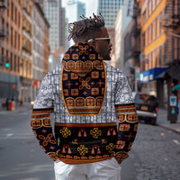 Cameroon Toghu Ethnic Heritage Hoodie Traditional Bamenda Embroidery Style - African Tribal Motifs