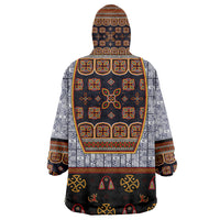 Cameroon Toghu Ethnic Heritage Kid Wearable Blanket Hoodie Traditional Bamenda Embroidery Style - African Tribal Motifs