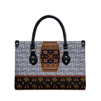 Cameroon Toghu Ethnic Heritage Leather Bag Traditional Bamenda Embroidery Style - African Tribal Motifs