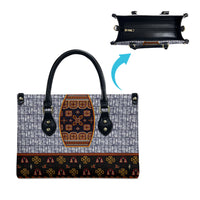 Cameroon Toghu Ethnic Heritage Leather Bag Traditional Bamenda Embroidery Style - African Tribal Motifs