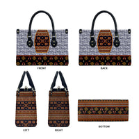 Cameroon Toghu Ethnic Heritage Leather Bag Traditional Bamenda Embroidery Style - African Tribal Motifs
