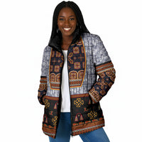 Cameroon Toghu Ethnic Heritage Padded Jacket Traditional Bamenda Embroidery Style - African Tribal Motifs