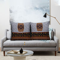 Cameroon Toghu Ethnic Heritage Pillow Cover Traditional Bamenda Embroidery Style - African Tribal Motifs