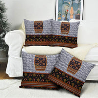 Cameroon Toghu Ethnic Heritage Pillow Cover Traditional Bamenda Embroidery Style - African Tribal Motifs
