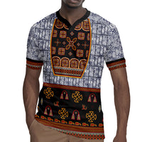 Cameroon Toghu Ethnic Heritage Rugby Jersey Traditional Bamenda Embroidery Style - African Tribal Motifs