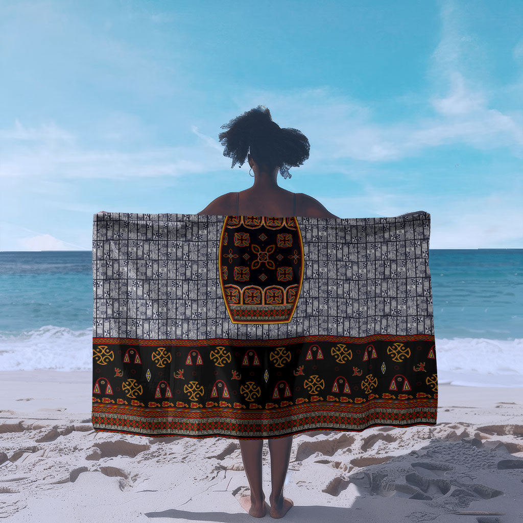 Cameroon Toghu Ethnic Heritage Sarong Traditional Bamenda Embroidery Style - African Tribal Motifs