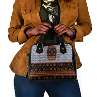 Cameroon Toghu Ethnic Heritage Shoulder Handbag Traditional Bamenda Embroidery Style - African Tribal Motifs