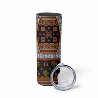 Cameroon Toghu Ethnic Heritage Skinny Tumbler Traditional Bamenda Embroidery Style - African Tribal Motifs