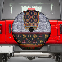 Cameroon Toghu Ethnic Heritage Spare Tire Cover Traditional Bamenda Embroidery Style - African Tribal Motifs