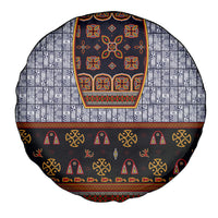 Cameroon Toghu Ethnic Heritage Spare Tire Cover Traditional Bamenda Embroidery Style - African Tribal Motifs