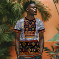 Cameroon Toghu Ethnic Heritage T shirt Traditional Bamenda Embroidery Style - African Tribal Motifs