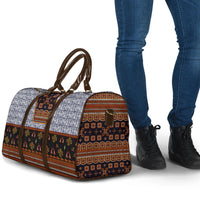 Cameroon Toghu Ethnic Heritage Travel Bag Traditional Bamenda Embroidery Style - African Tribal Motifs