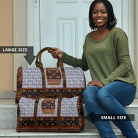 Cameroon Toghu Ethnic Heritage Travel Bag Traditional Bamenda Embroidery Style - African Tribal Motifs