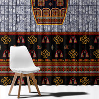 Cameroon Toghu Ethnic Heritage Window Curtain Traditional Bamenda Embroidery Style - African Tribal Motifs