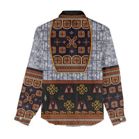 Cameroon Toghu Ethnic Heritage Women Casual Shirt Traditional Bamenda Embroidery Style - African Tribal Motifs
